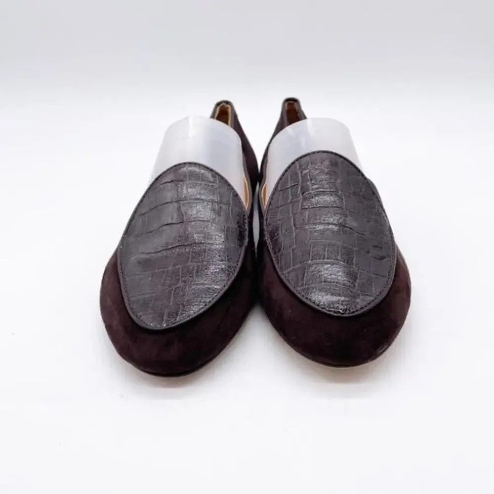 Tory Burch Women's Benton Apron Toe Loafers Flats Brown Shoes Size 6.5‎